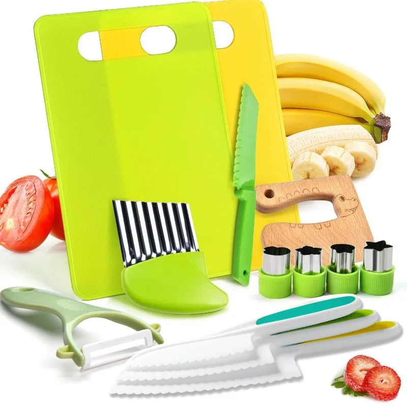 Real Cooking Toddler Children Cooking Set Early Learning Kitchen Tools Safety Knives Without Hands Fruit Supplementary Food Set