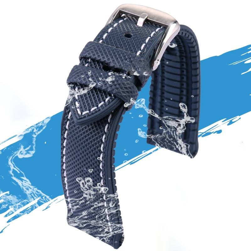 Enhanced Hybrid Fluoro Rubber Canvas Nylon Watch Strap