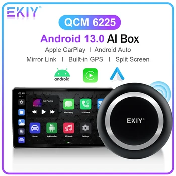 EKIY 카플레이 Ai 박스 안드로이드 13 8GB 128GB QCM 8 코어 6225 무선 카플레이 안드로이드 오토 지지대 유튜브 4G LTE TV Ai 박스