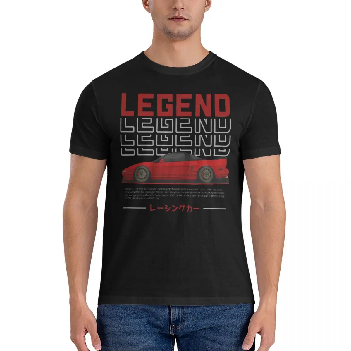 

Midnight Racer Red Men's T Shirts NSX Vintage Tees Short Sleeve Round Neck T-Shirts Pure Cotton Classic Clothes