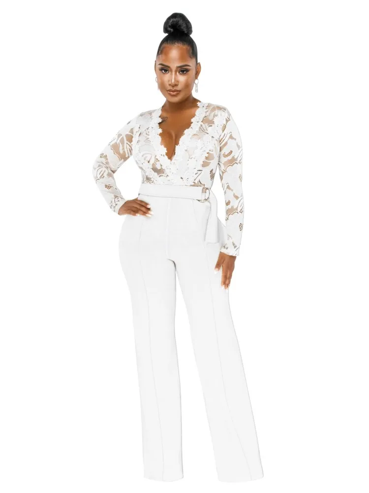 White Womens Holiday Jumpsuit Fashion And Sexy Casual Slim Fit