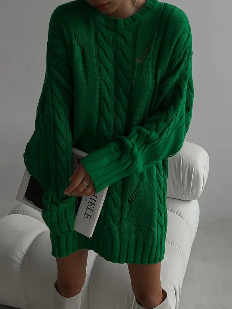 

SEASONS Fall Winter Twist Knitted Sweaters for Women Pullovers Long Sleeve Sweater Tops Casual Fashion Outfits Loose ASSW86212
