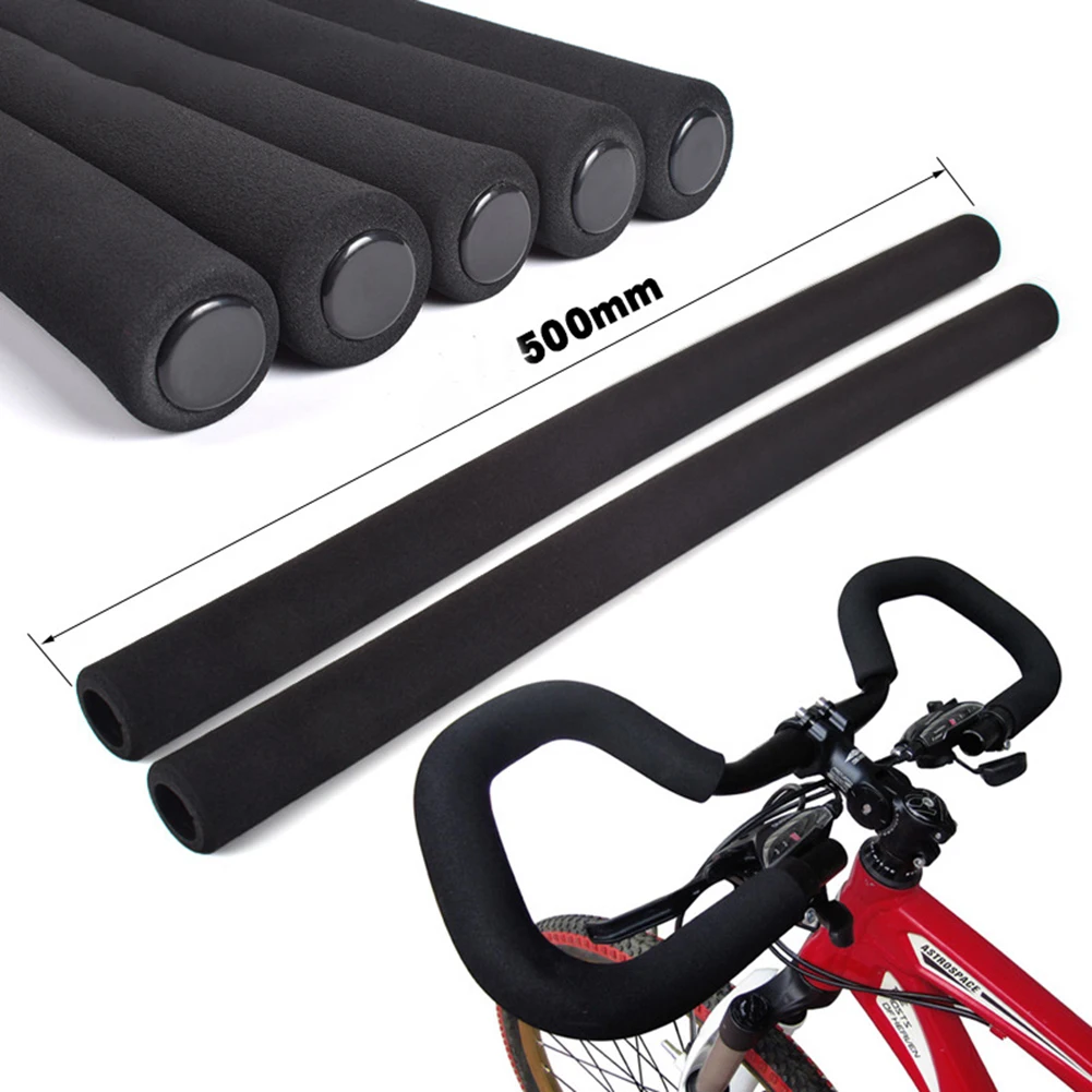 Kit d'éponges flexibles pour guidon de vélo VTT, ensemble de poignées en caoutchouc mousse, tuyau long en éponge, accessoires de vélo, 2 pièces