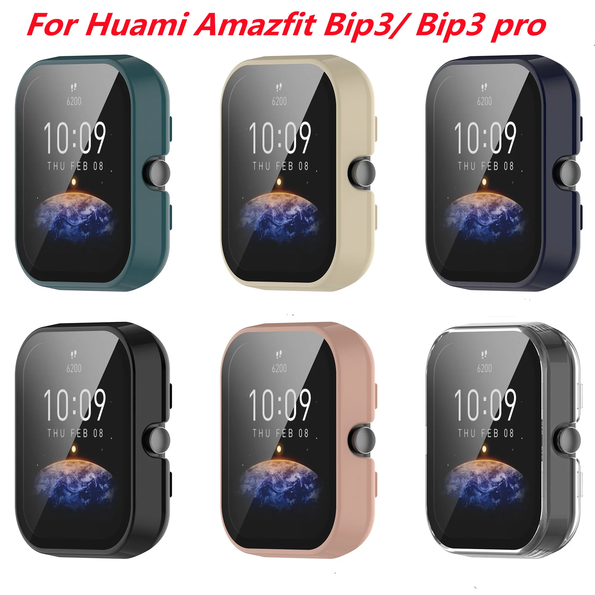 360 plný měkké průhledný PC obrazovka ochránce pouzdro pro huami Amazfit série bip3/bip3pro 48mm ochranný case+tempered sled příslušenství