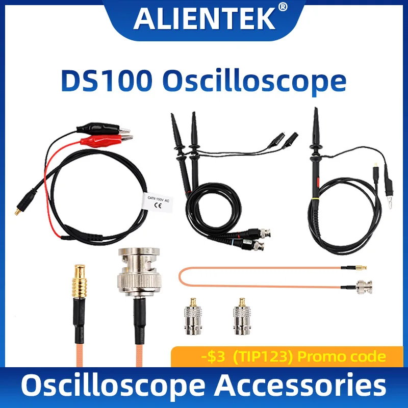 ALIENTEK BNC Oscilloscope Probe 100MHz Bandwidth Alligator Clip Test Leads