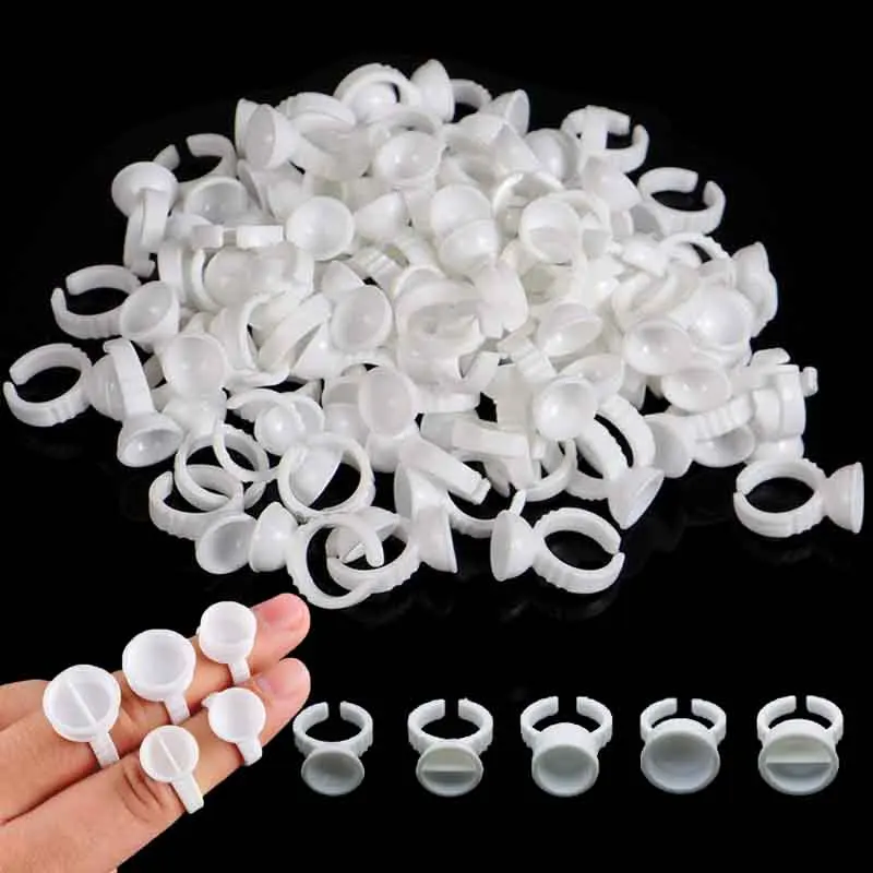 

100/500pcs Disposable Tattoo Ring Caps Microblading Ink Cup For Permanent Pigment Holder Rings Accessories Makeup Tattoo Tools