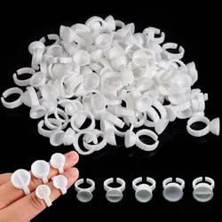 100/500pcs Disposable Tattoo Ring Caps Microblading Ink Cup For Permanent Pigment Holder Rings Accessories Makeup Tattoo Tools