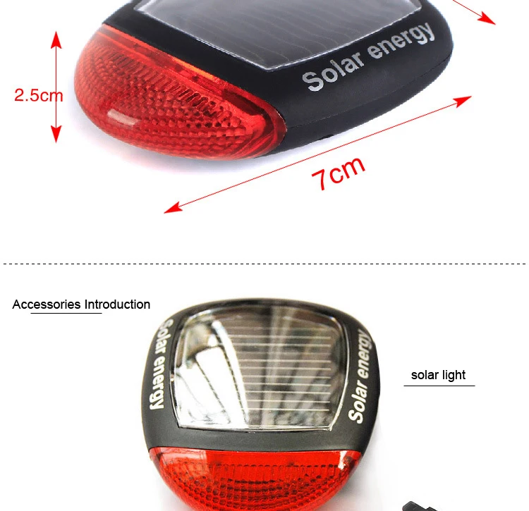 Description Picture 3 of itemBIKEONO Tail Light Bike Light Cycling Safety Solar Tail Light Rechargeable USB Led Bicycle Accessories Warning Light Rear Light