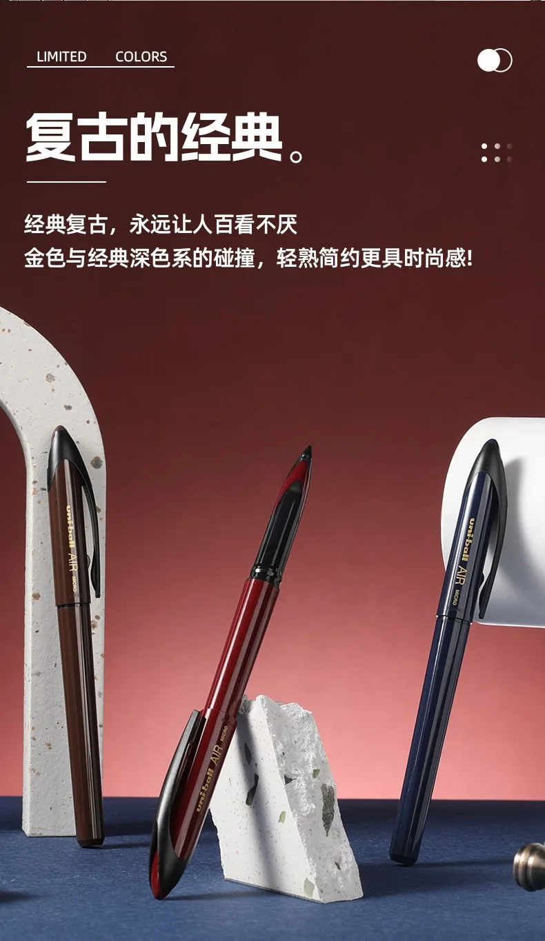 Uniball Mitsubishi schwarzer Technologie-Stift, mehrere Farben UBA-188 Air Signature Canetas 0,5/0,7 mm freie Kontrolltinte Pluma Business – Detail 3