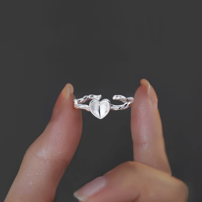 2Pcs Minimalism Heart Rings for Women Opening Weave Ring Engagement Wedding Jewelry Fashion Girlfriend Gifts for wedding rings, finger rings, fashion rings, engagement rings, fashion ring, metal rings