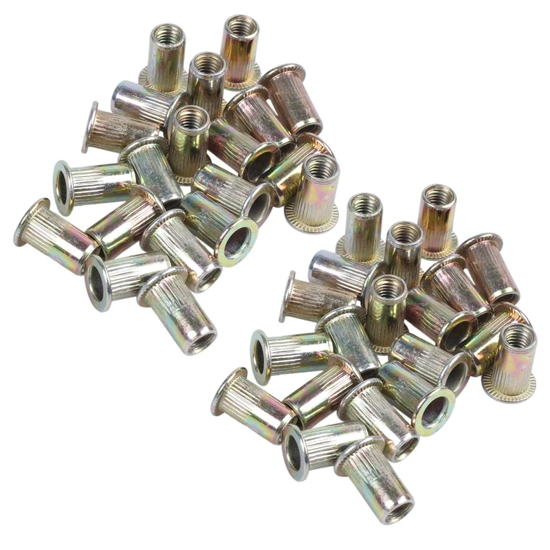 

40 шт. плоская головка Метрическая сталь M5 потайная вставка Заклепка гайка