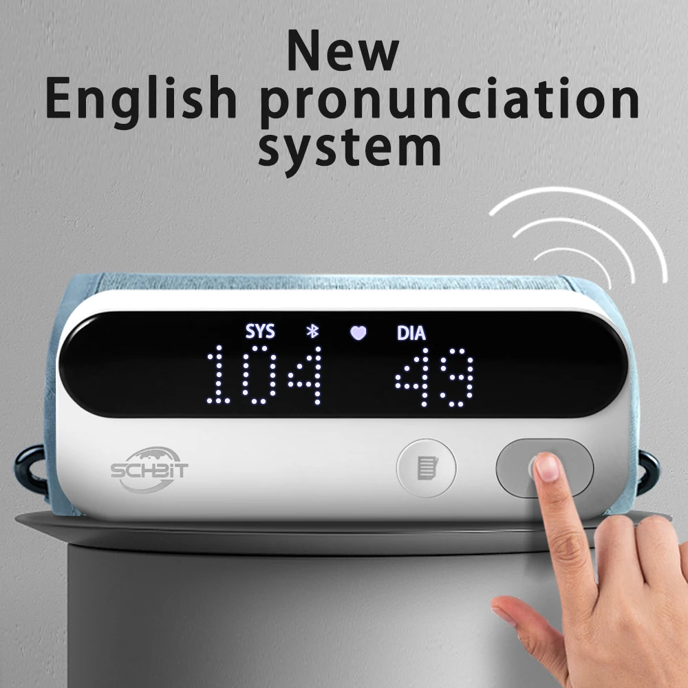 

Blood Pressure Monitor Digitial LCD Large Screen Sphygmomanometer English Voice Arm Bluetooth Rechargeable Long Time Use Medical