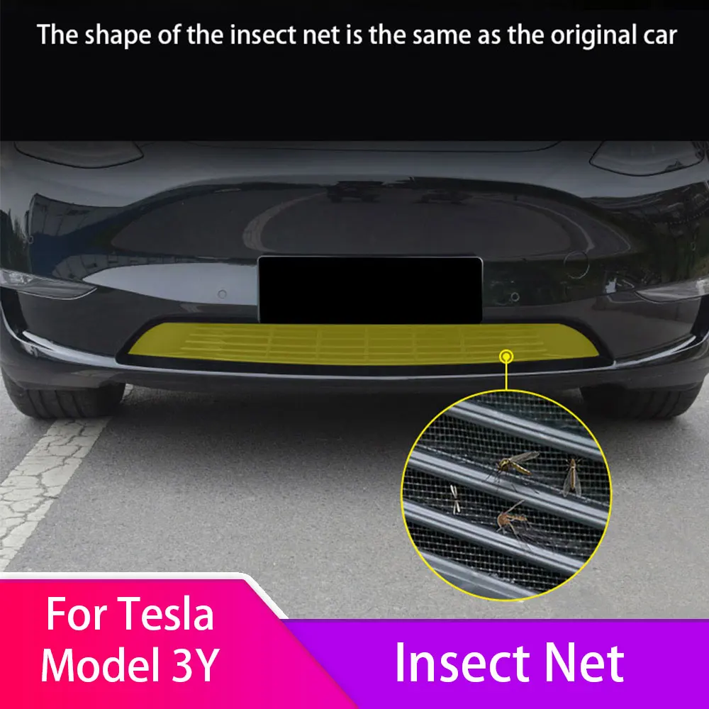 

For Tesla Model 3 Y 2017-2023 Front Air Inlet ABS Vent Mesh Insect-proof Net Protector Grille Cover 2PCS