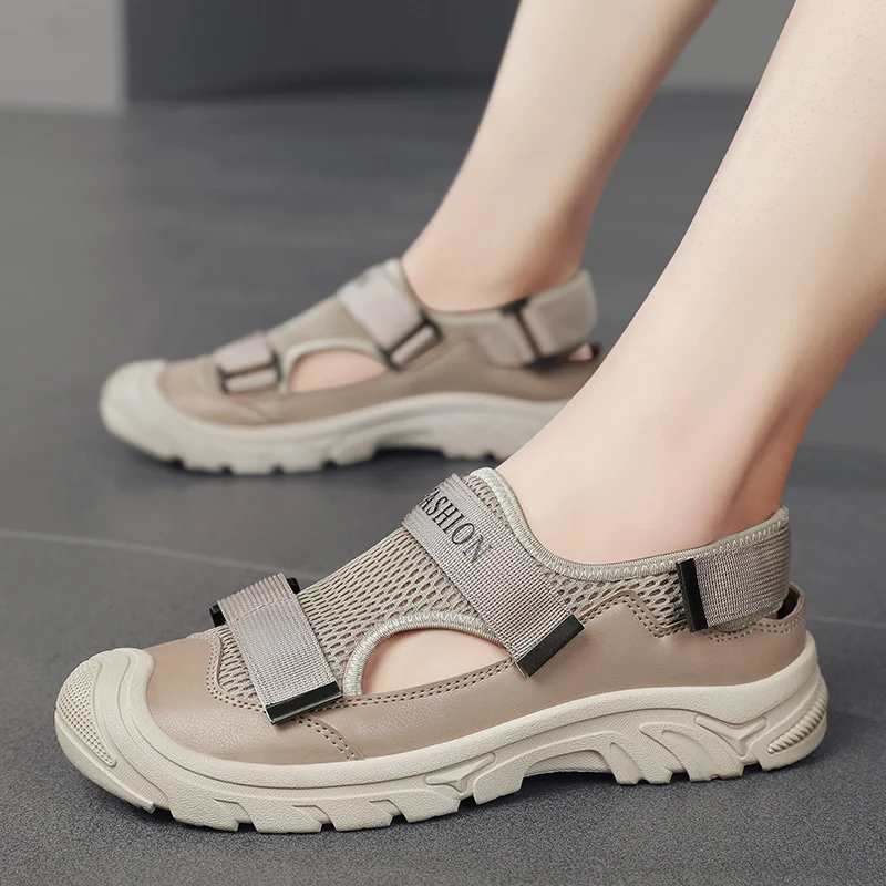 

Sandals Men's 2023 Summer New Roman Beach Shoes with Headband Mesh Surface for Breathable Outdoor Leisure Sneakers Men