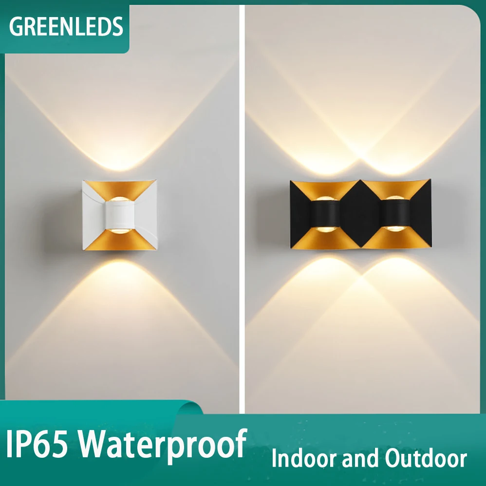 LED Wall Lamp 10W 12W AC85-265V 2 Types Modern Minimalist Style Indoor/Outdoor IP65 Waterproof Lamps For Parks/Doorways Lighting