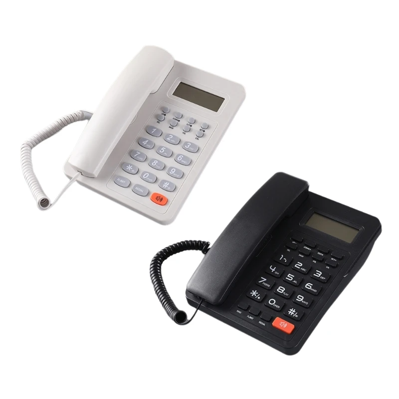 

Corded Telephone Desk Landline Phone Desktop House Phone Seniors Caller Integrated Telephone for Home Office Hotel DropShipping