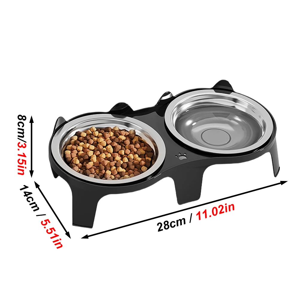 1 Stück Edelstahl-Futter- und Wassernapf für Katzen mit Kippschutz, großem Fassungsvermögen und praktischem Design für die Fütterung von Hunden und Katzen_voghion.com