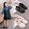 Girls Leather Shoes for School Party Wedding Kids Black White Princess Child's Simple Flats Fashion British Style Mary Janes New 2