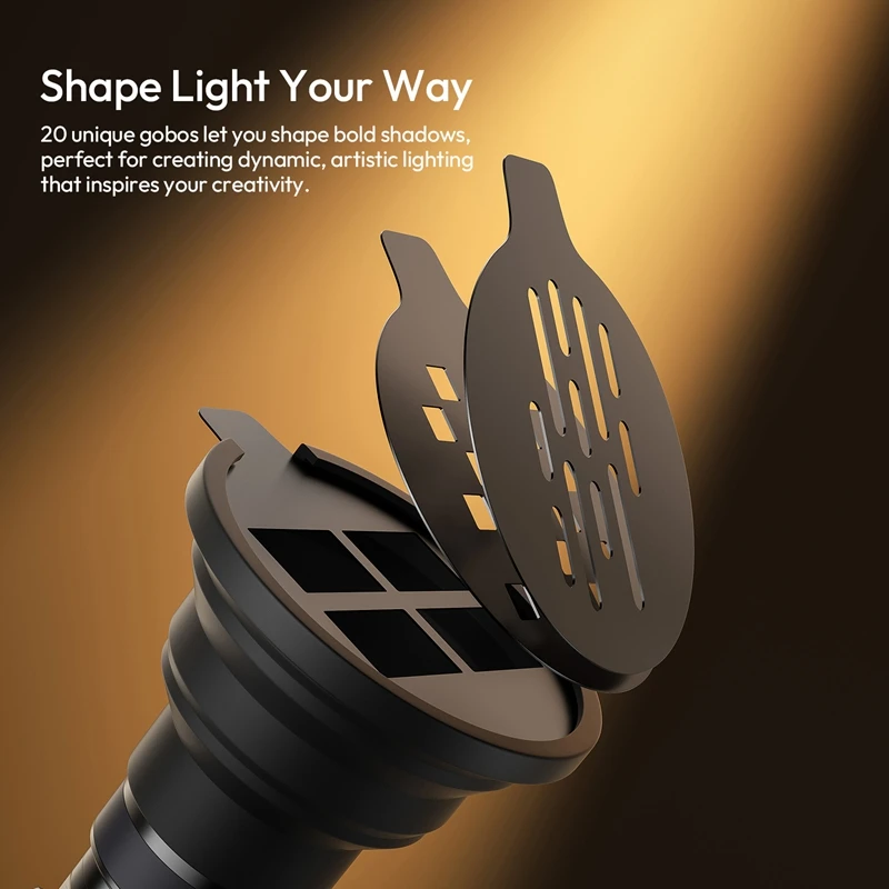Ulanzi LM01 Photography Flashligh 10W RGB 20 Unique Gobos for Portrait Livestream Vlog Shots Video Recording Product Photography - Ảnh 4