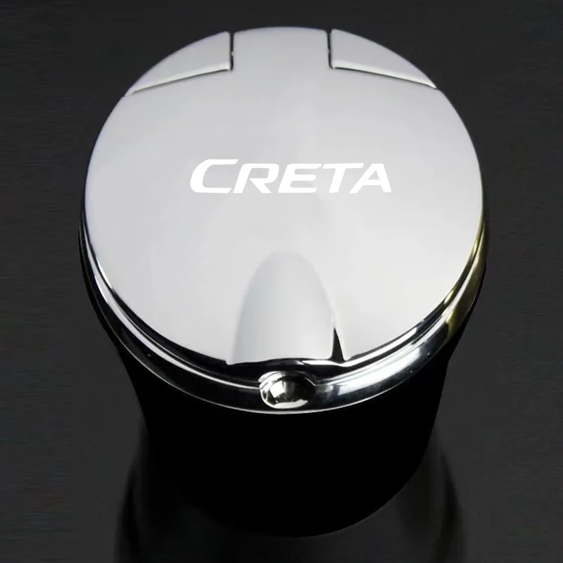 LED 조명이있는 자동차 재떨이 현대 creta ix25 2020 2019 2018 2017 액세서리 용 자동차 무연 컵 홀더