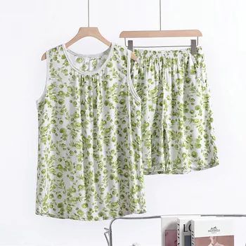 XL-6XL Summer Loungewear Pyjamas Elegant Women's Pajama Sets Female Cotton Satin Sleepwear Pjs Nightwear Homewear Fashion