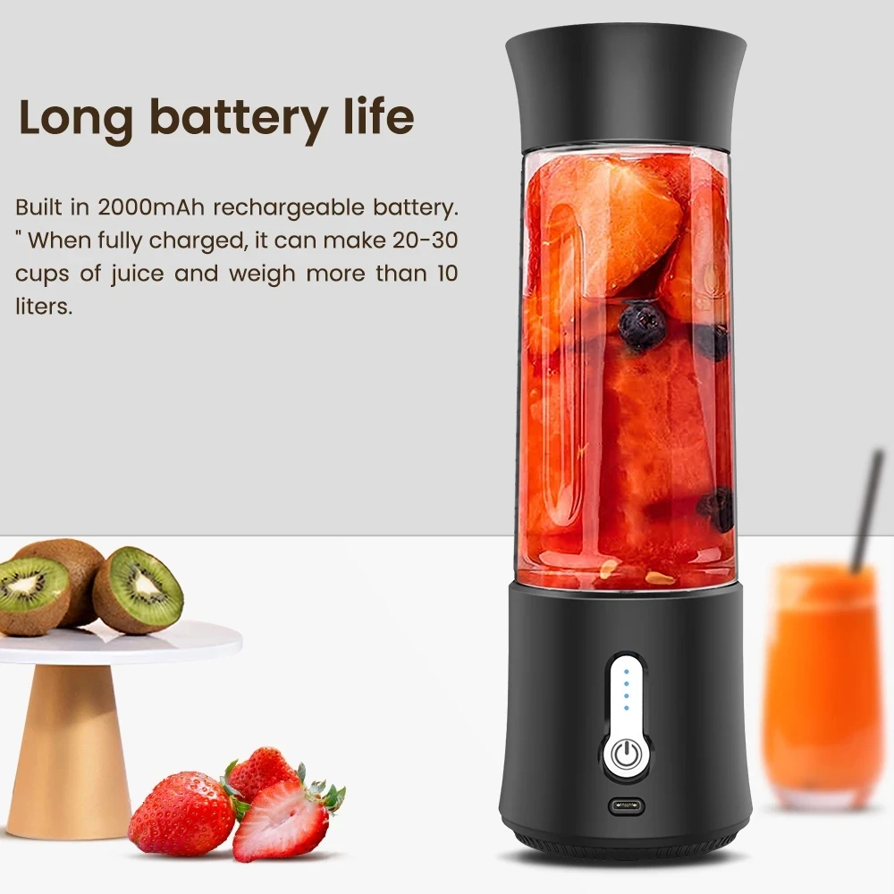 New Portable Blender Mini Handheld Fruit Mixer with 6 Blades Personal USB  Rechargeable Juice Cup for Sports Trave Fruit M - AliExpress