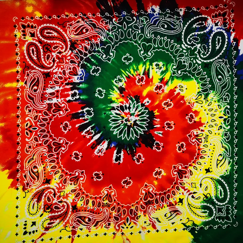 Cotton Bandana Gradient Dye Hip Hop Square Scarf Paisley Headband