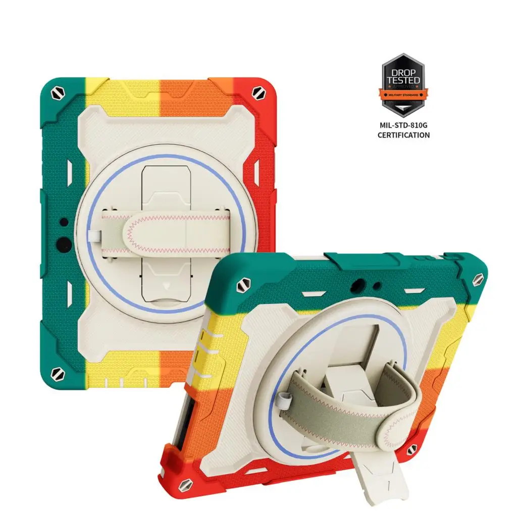 360 Custodia Rotante Per Microsoft Surface Go 1 2 3 Cover Kids Safe Pc Silicone Antiurto Hand Strap Stand Tablet Shell Funda Capa