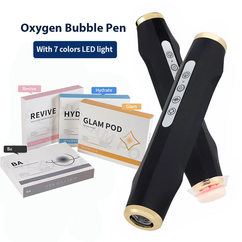 Portable CO2 Oxygen Bubble Pen Facial Massager High-frequency Vibration Skin Care Beauty Machine