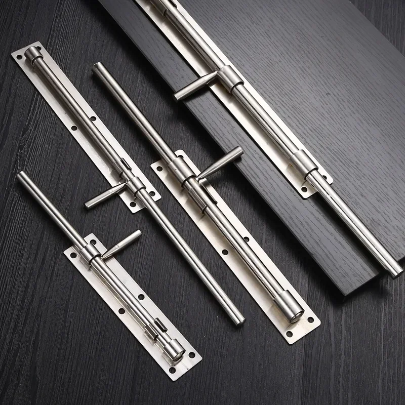 Door Latch Thickened 304 stainless steel floor latch deadbolt lengthened wood latch welded iron door open fitted earth