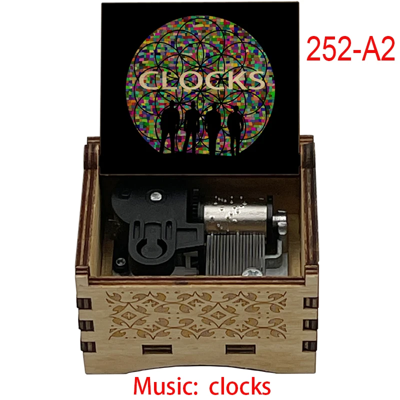 Elegant 18-Tone Music Box with 'Clocks' Clip – Perfect Study Desk Ornament and Holiday Gift
