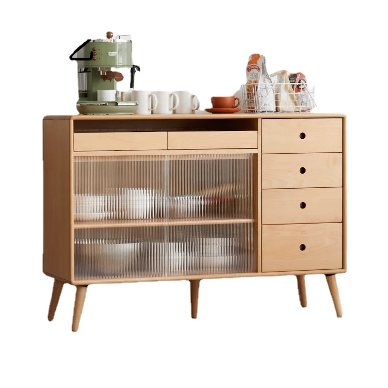 

YY Beech Tea Cabinet Nordic Small Apartment Home Storage Locker