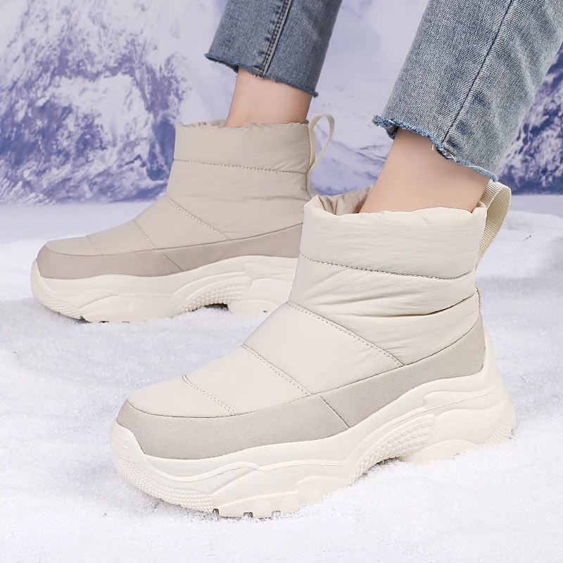 STRONGSHEN Women Boots Waterproof Keep Warm Slip On Snow Boots Women NonSlip Platform Ankle Boots Botas Femininas Botas De Mujer