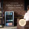 Beverage Refrigerator and Cooler - 120 Can Mini Fridge with Glass Door for Soda Beer or Wine - Small Drink Dispenser Machine for 6