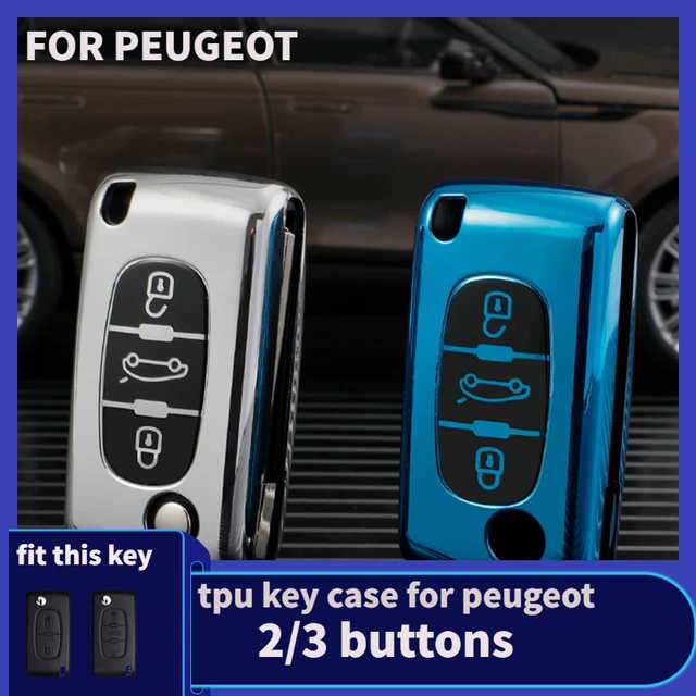 Coque de protection pour clé télécommande de voiture à 2 boutons,  compatible ave