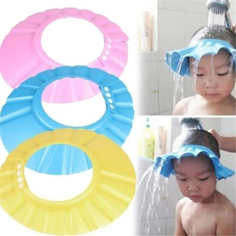 Boys Girls Fashion Eye Protection Adjustable Waterproof Baby Shower Caps Wash Hair Shield Shampoo Hat Bath Visor