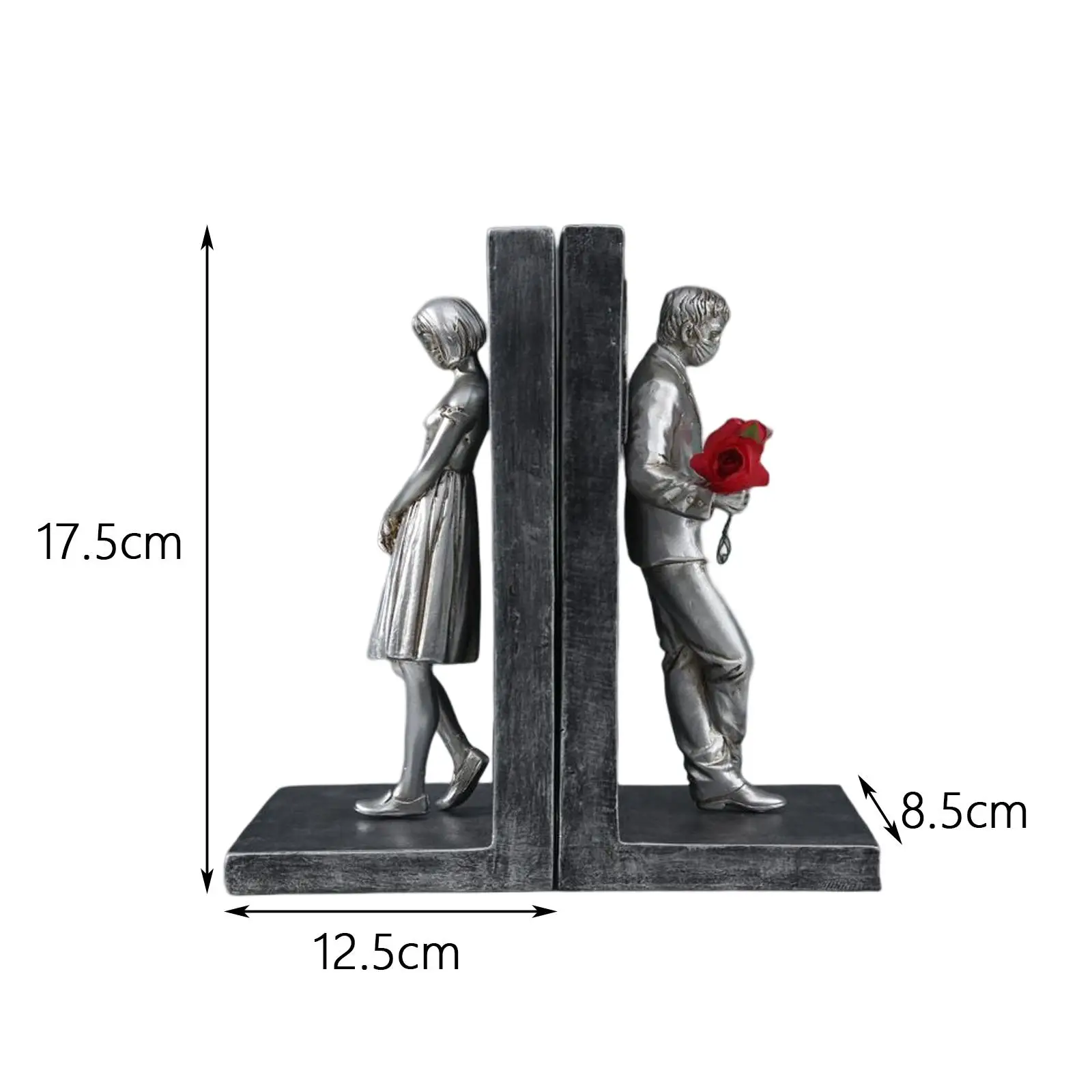 Decorative Bookends for Heavy Books Couple Figurine for Desktop Ornament