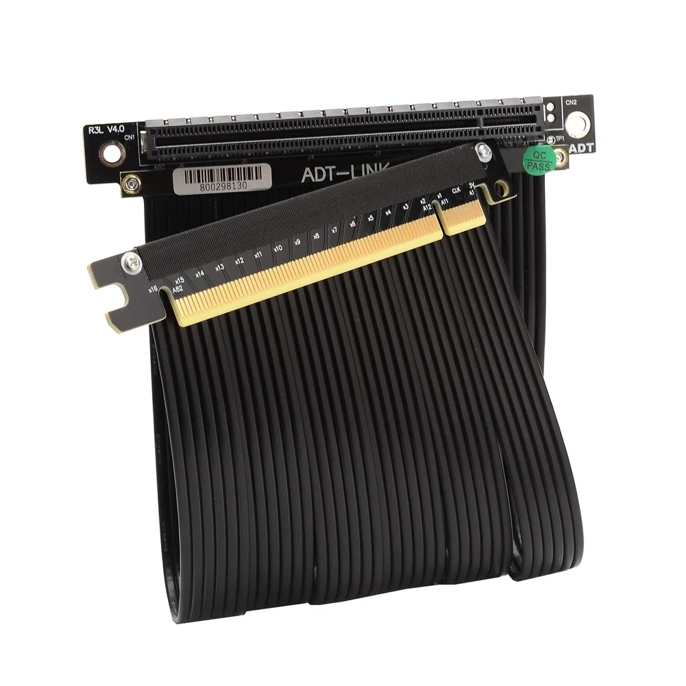 Cabo Blindado da Extensão da Placa Gráfica do Riser Rtx 3.0 de Pcie 3060 X16 da Velocidade Completa Único Reverso 90 Graus Gpu para o Chassi de Atx - Imagem 2