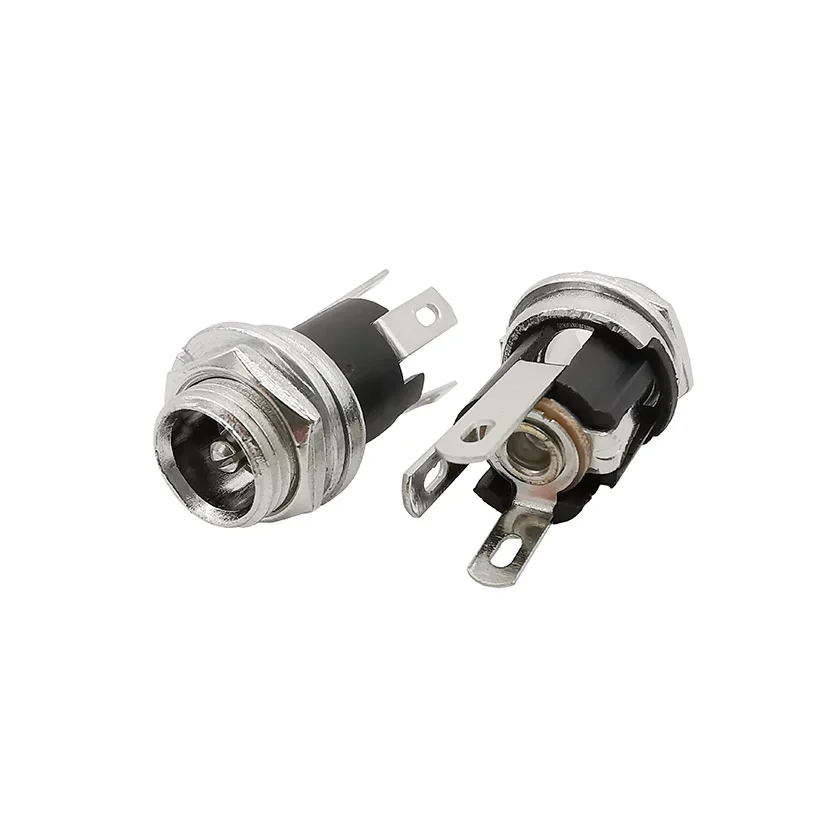 Description Picture 6 of item5.5mm x 2.1mm 5.5x2.1 DC Power Supply Plug Connector + Female Metal Panel Mount Socket Jack Plug DC Connectors Terminal Adapter