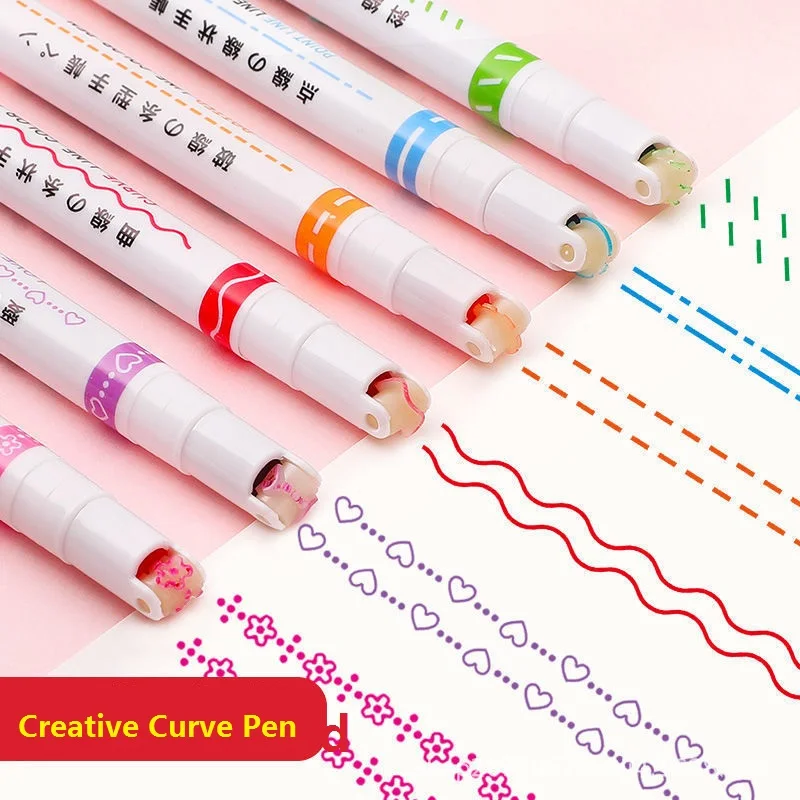 Creative Double Line Dual Color Pens Set Multicolor Pen, School