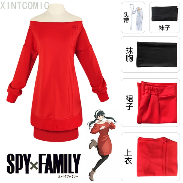 Anime SPY X FAMILY Cosplay Yor Forger Yor Briar Cosplay Costume Women Sexy  Red Sweater Mini Dress Thorn Princess Costumes - AliExpress