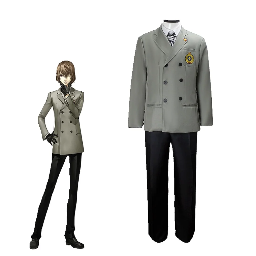 

Unisex Anime Cos Persona 5 GoroAkechi Crow Cosplay Costumes Outfit Halloween Christmas Uniform Suits