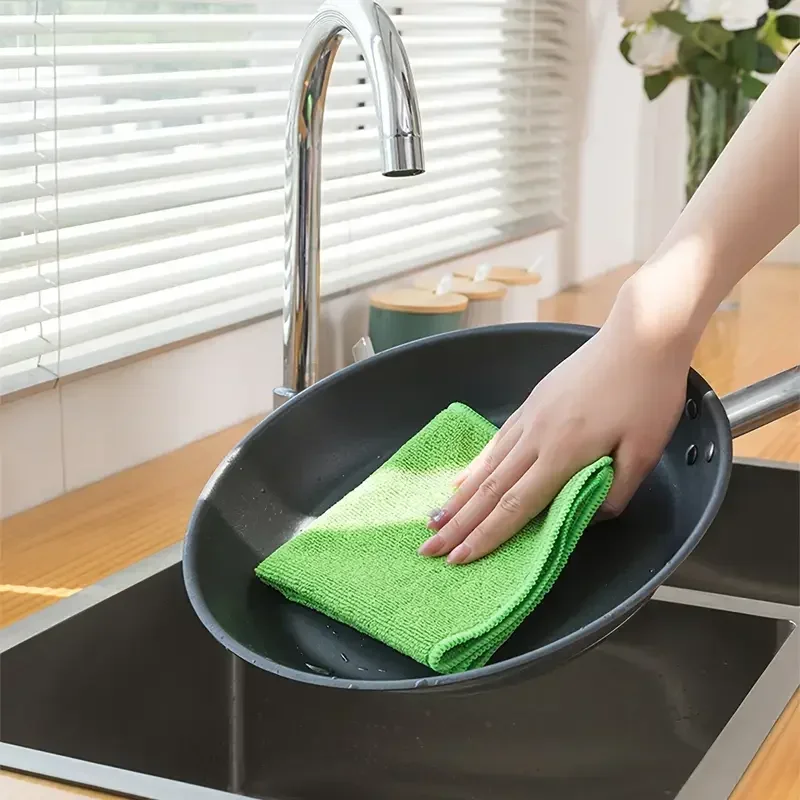Premium Microfiber Absorbent Cleaning Cloths - Durable Dishwashing & Multi-Purpose Household Rags