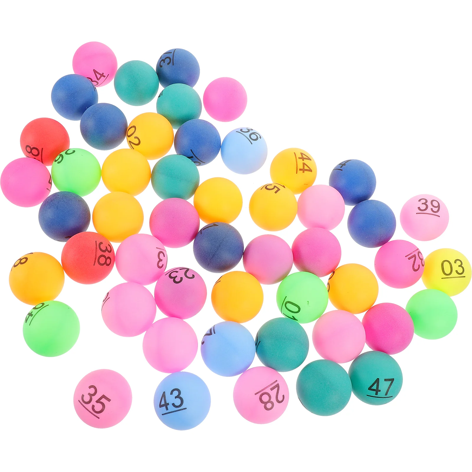 

50 Pcs Digital Table Tennis Numbered Picking Balls Activity Party Raffle Drawing Game Sphere Lottery Pp for Small