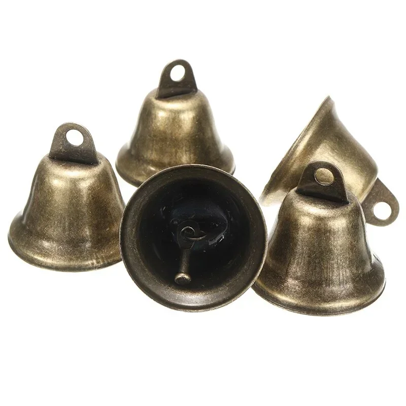 5pcs/10pcs Jingle Bells 38mm Brass Christmas Decoration Pet Pendants Hanging For Festival Party Making Wind Chimes Decorations
