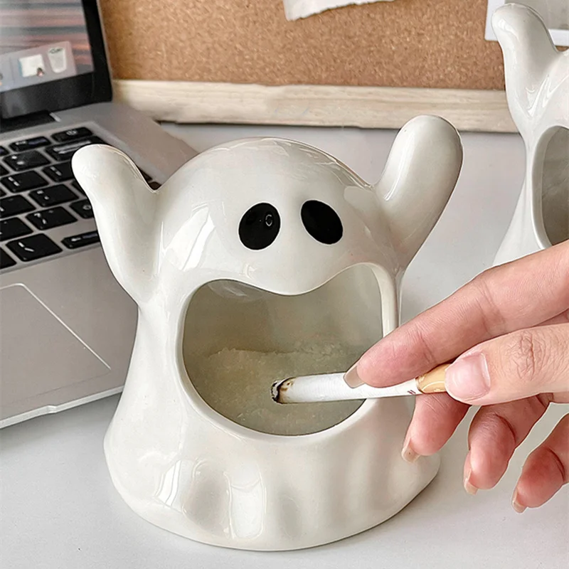 

Креативные пепельницы-призраки превосходного качества, керамическое украшение для Хэллоуина, настольные украшения, домашние аксессуары для курения в гостиной