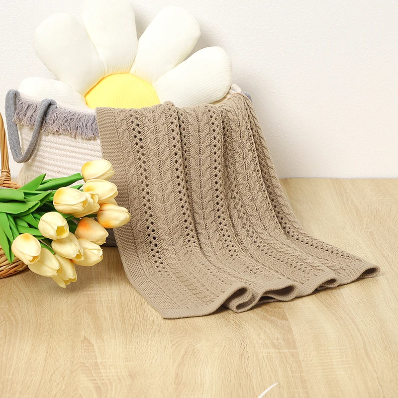 90*70cm Knitted Baby Blankets Newborn Boys Girls Stroller Crib Swaddle Wrap Blanket Toddler Outdoor Throwing Playing Quilts Mats 6