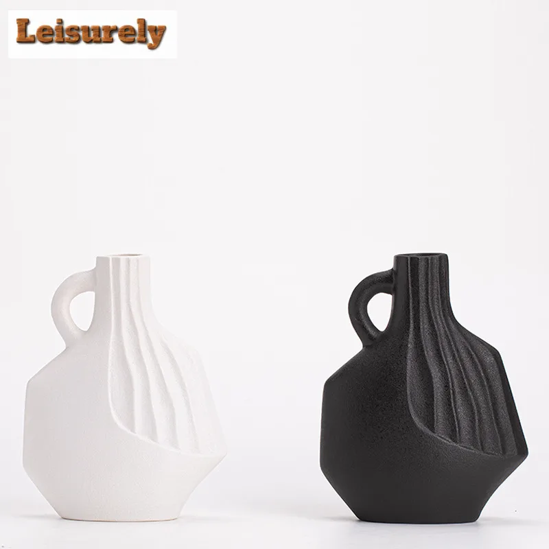 1PC Running Water Line Ceramic Vase Creative Flower Arrangement Container For Kitchen Living Bedroom Home Decoration Ornament