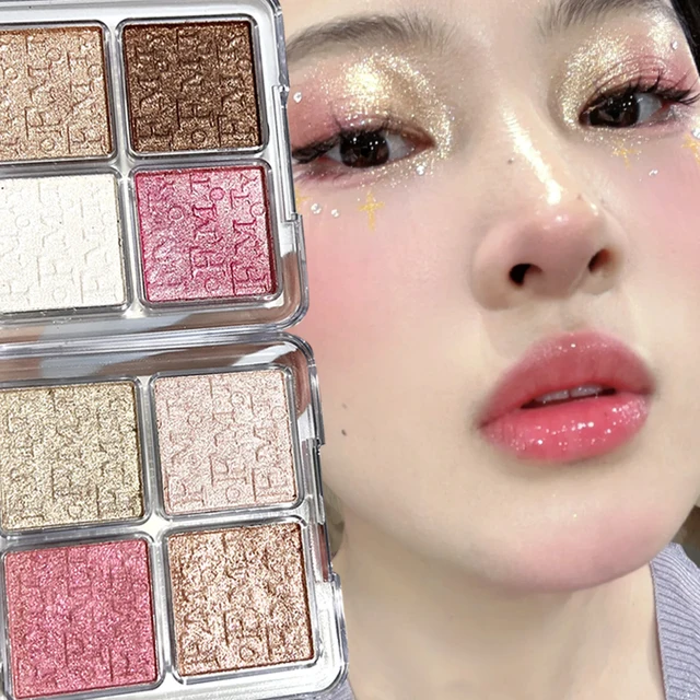 Lasting Highlighter Diamond Eyeshadow Palette Waterproof Glitter High Gloss Face Bronzer Highlight Illuminate Contouring Makeup