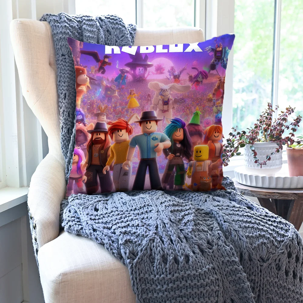 Game R-Robloxs Cool Pillow Case Square Pillow Bedroom Sofa Leisure Comfort Cushion Car Living Room Home Decoration 40X40 4
